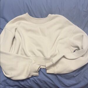 Cream Cropped Sweatshirt